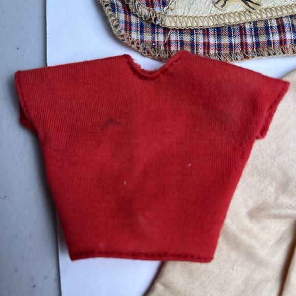 Vintage Barbie Clone Western Outfit Clothes Lot Red Top Pants Scarf Horse Pad - Picture 14 of 14
